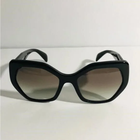 PRADA PR 16RS HERITAGE Oversized Sunglasses Prada PR 16RS Spr 16RS Black Oversized Cat Eye Hexagon Frame  main image 2